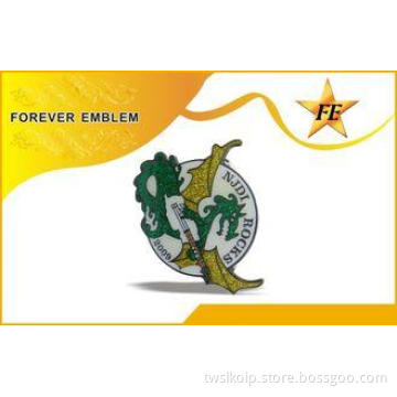 Brass Enamel Pin Custom Metal Badge Satin Matt Plating For